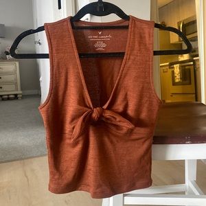 American Eagle essentials - Rust Bow Front Tie Tank